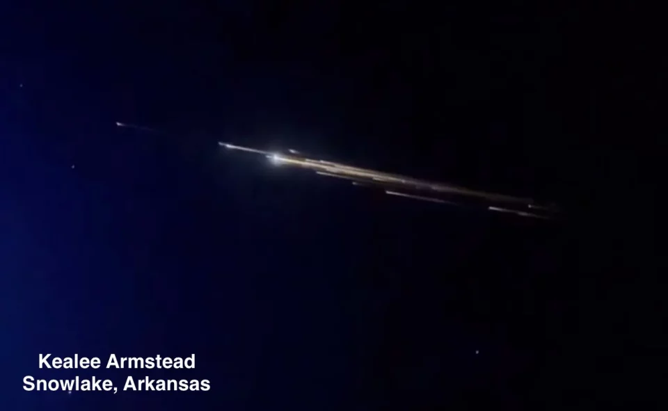 Commercial Chinese Satellite Reentry Illuminates Arkansas Skies
