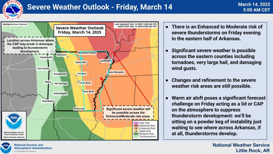 Tornado Watch Grips Arkansas as Severe Storms Loom