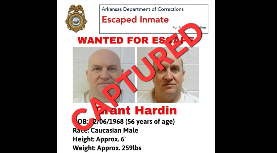 Escaped Convict Grant Hardin Recaptured in Arkansas After Intense Manhunt