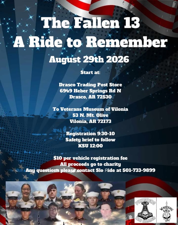 ‘The Fallen 13: A Ride to Remember’ Motorcycle Event Scheduled for August 29