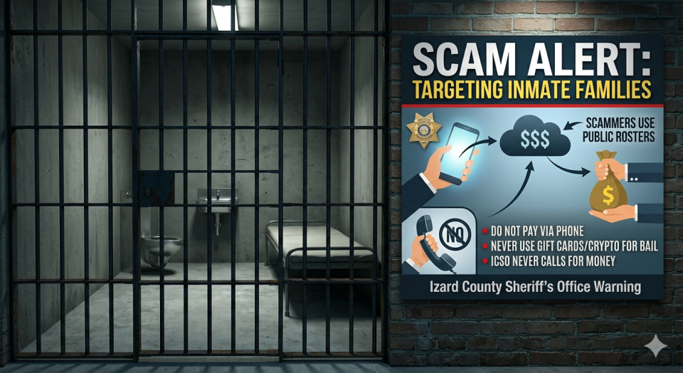 Izard County Sheriff’s Office Warns of Scam Targeting Inmate Families
